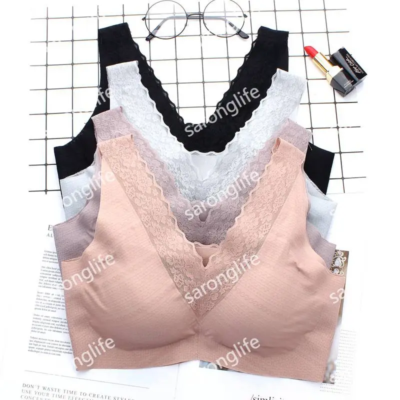 Women's Double-Sided Nylon Wireless Sports Bra, Ice Silk Seamless Back Design - Bra