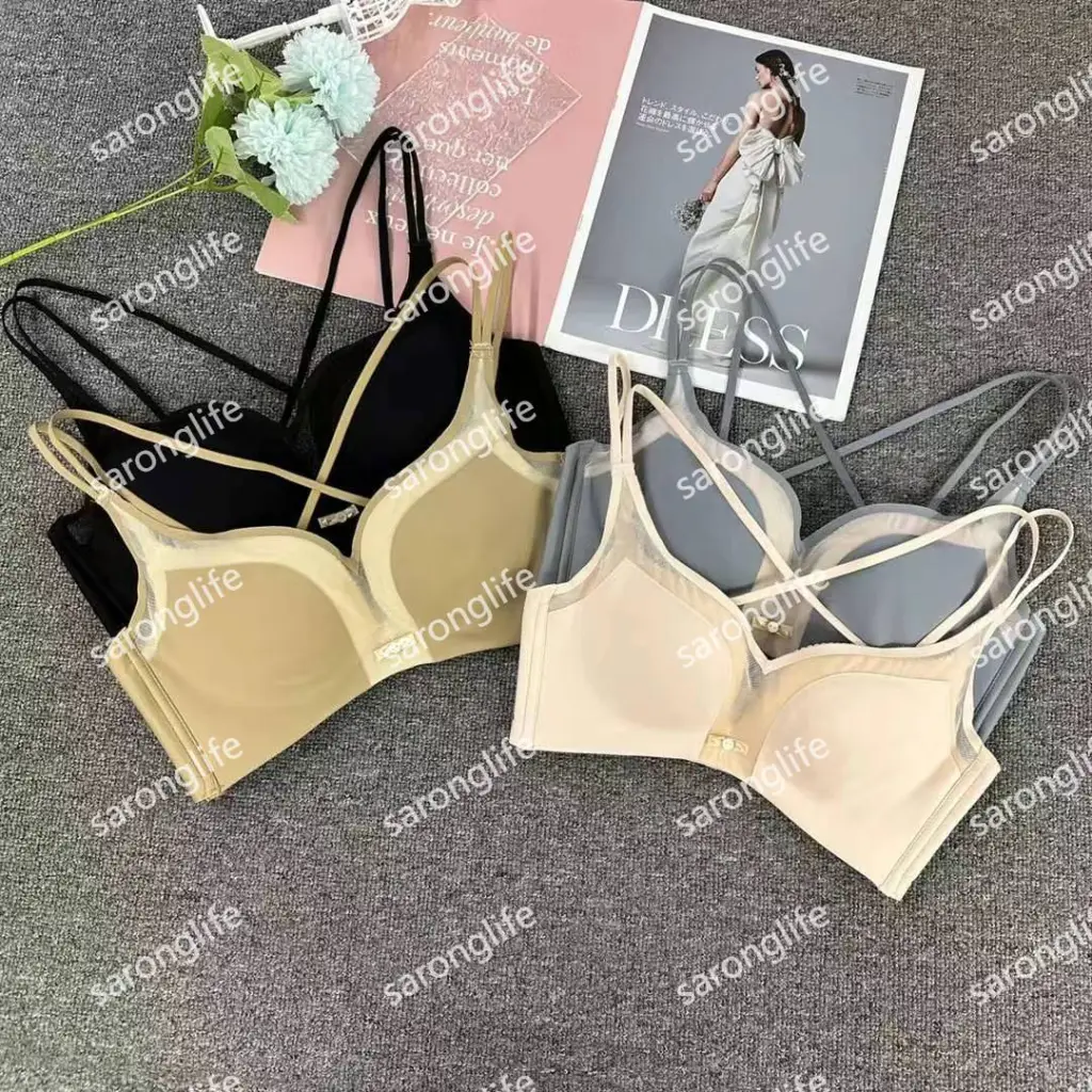 Women's Fashion Lace Jacquard Adjustable Push-Up Bra, Four-Row Hook - Bra