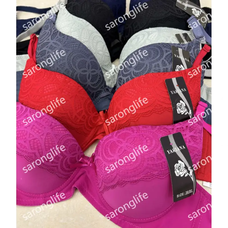 Women's Lace Jacquard Underwire Push-Up Bra Comfortable - Bra