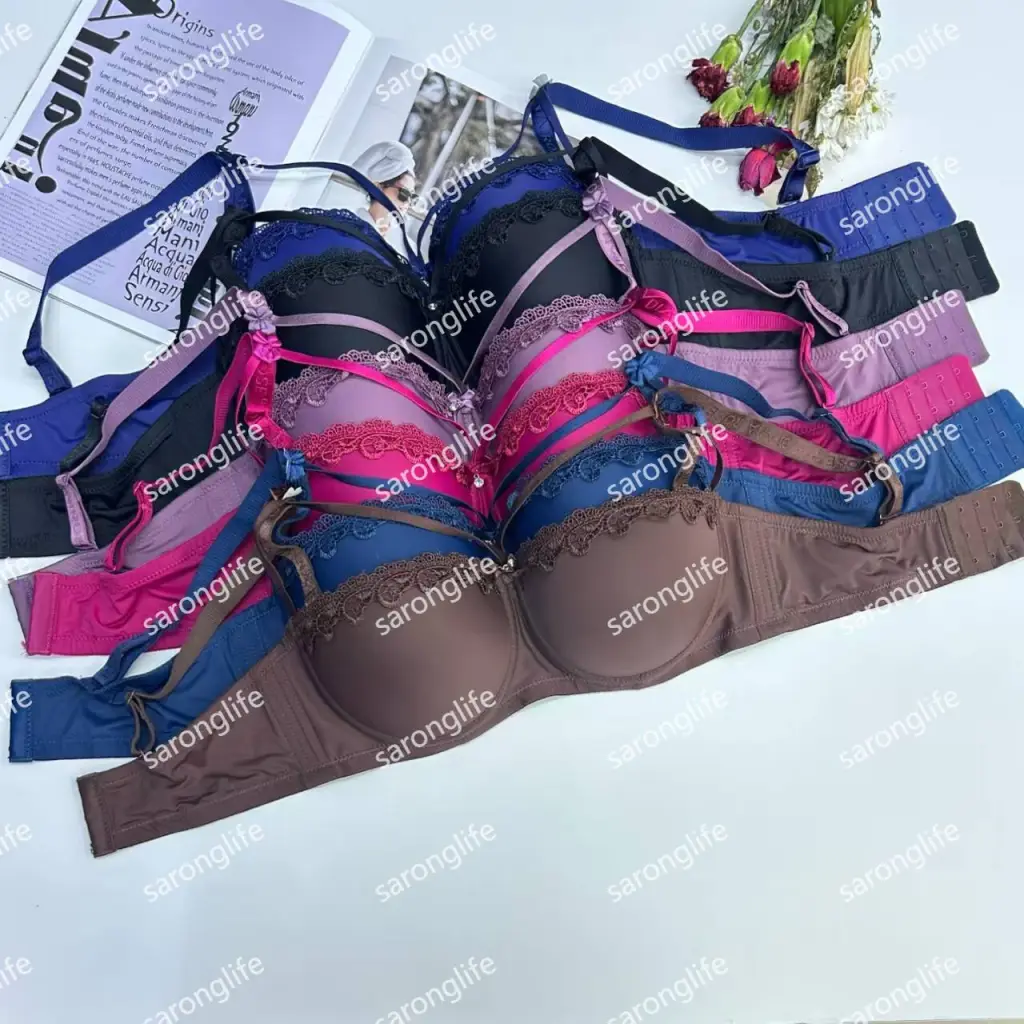 Women's Plus Size Thin Underwire Push-Up Bra, Adjustable Support - Bra
