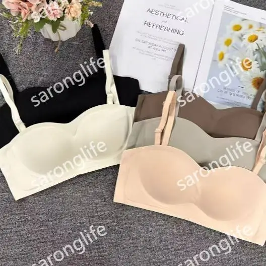 Women's Strapless Fixed Cup 3D Push-Up Bra, Invisible, Anti-Slip - Bra