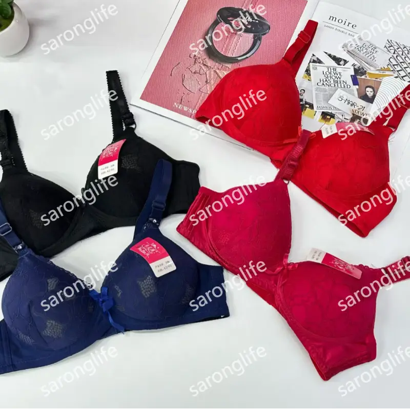 Women's Underwire Lace Cup Solid Color Push-Up Bra, Comfortable Sexy Lingerie - Bra