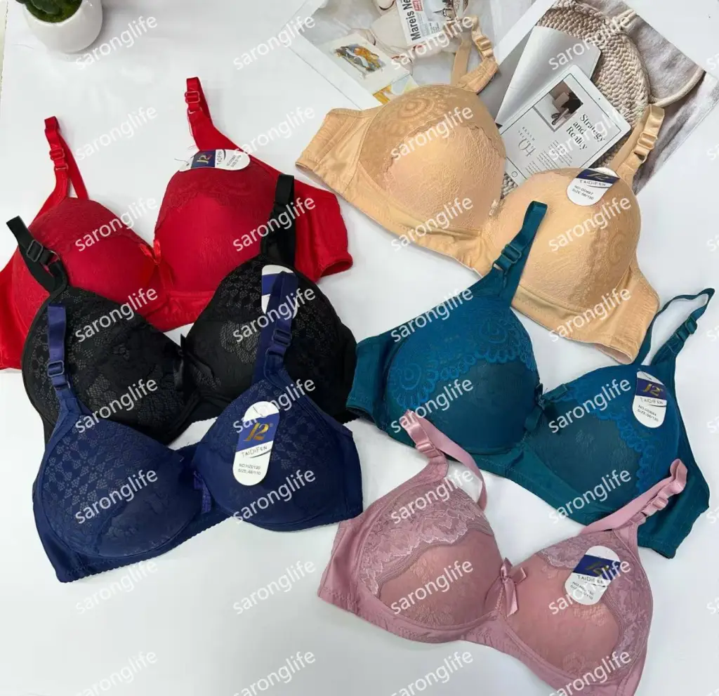 Women's Underwire Lace Embroidered Push-Up Bra, Comfortable - Bra
