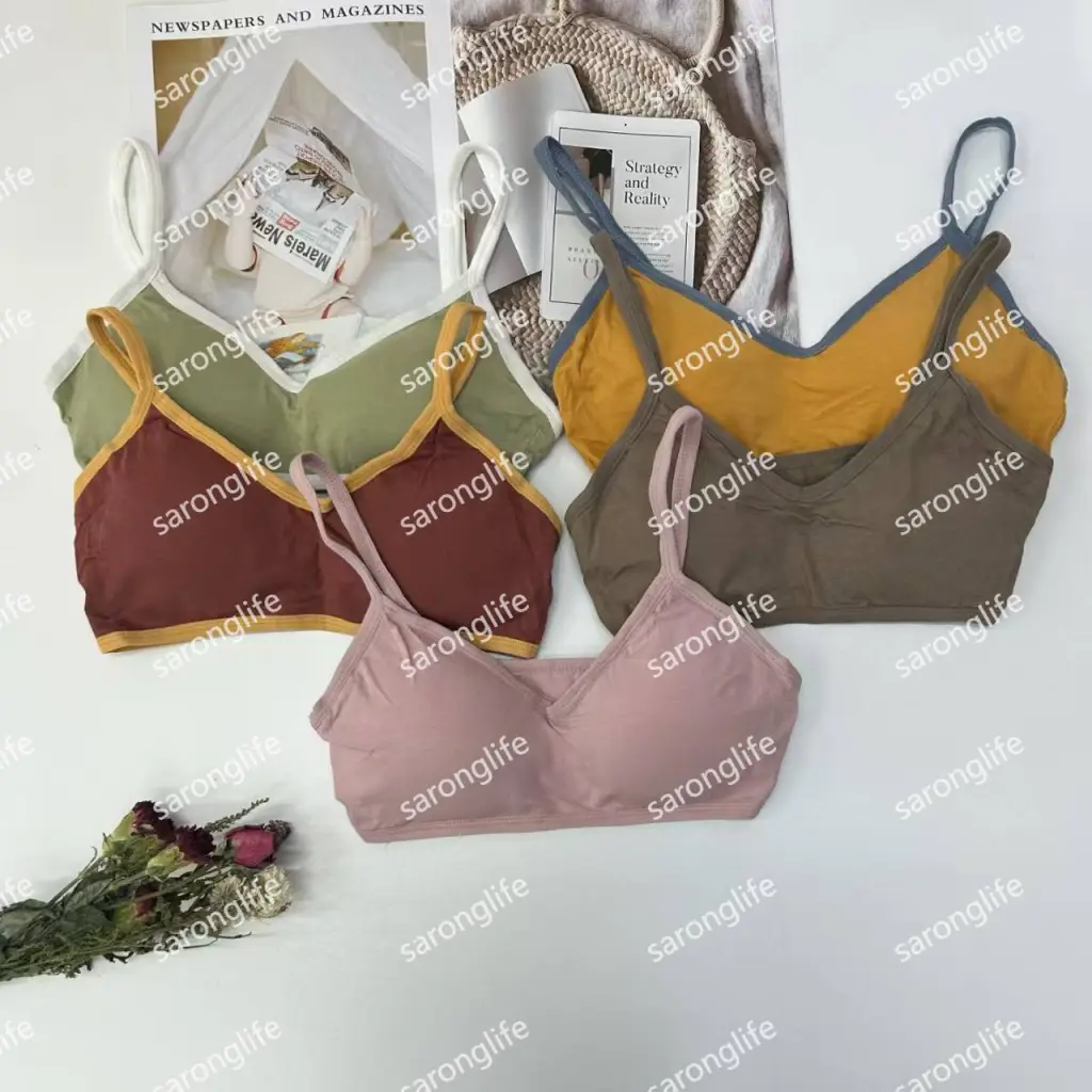 Women's Wireless Color-Block Push-Up Camisole Lingerie - Bra