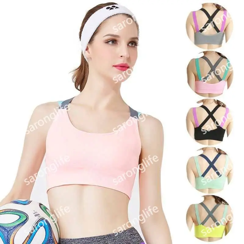 Women's Wireless Cross-Back Sports Bra for Running & Yoga - Bra