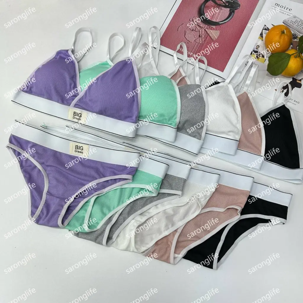 Women's Wireless Padded Sports Bra Cami Style Set - Bra