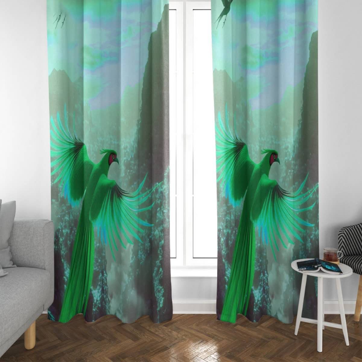 Bird of Paradise Custom Polyester Fiber Curtains - Curtains - view 2