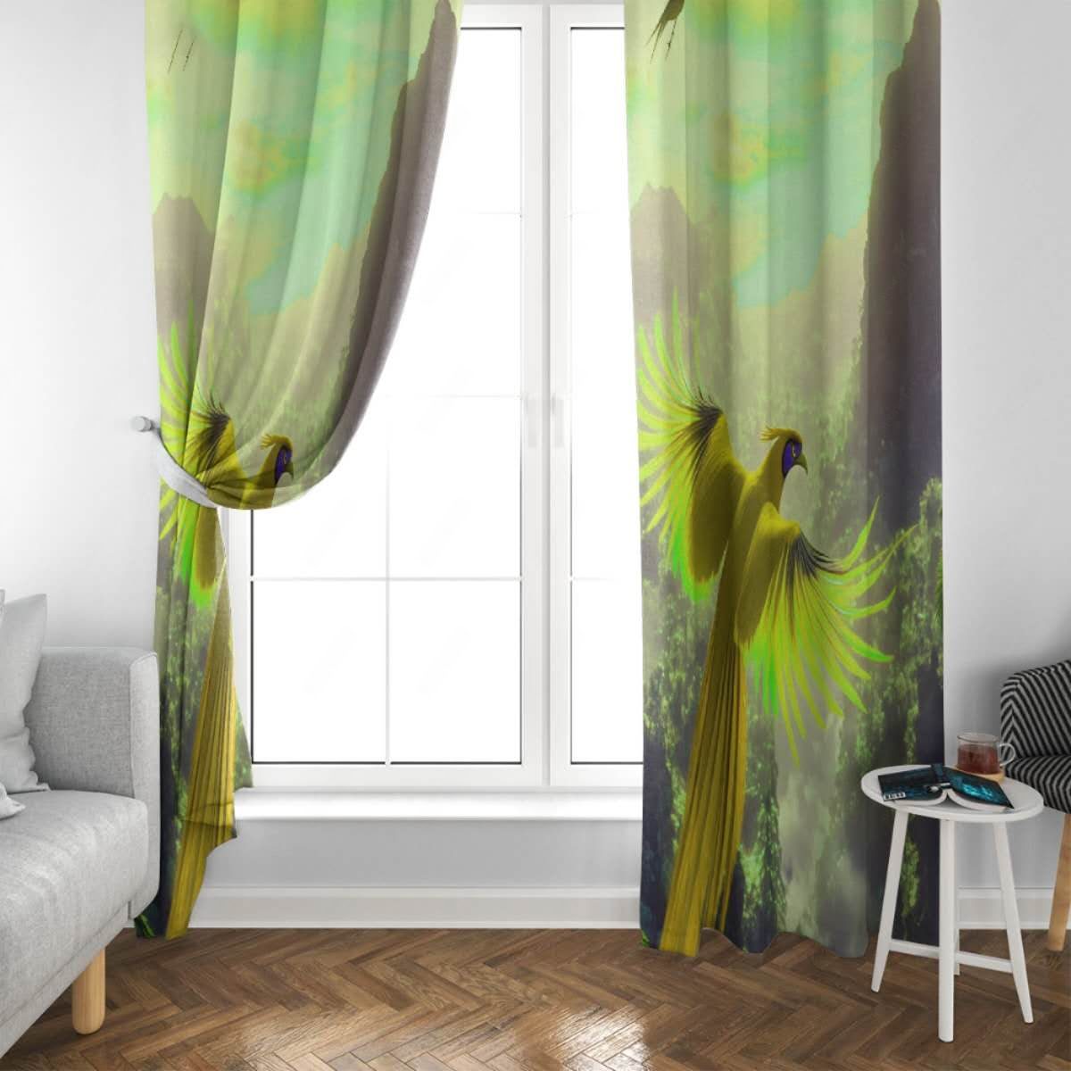 Bird of Paradise Custom Polyester Fiber Curtains - Curtains - view 3