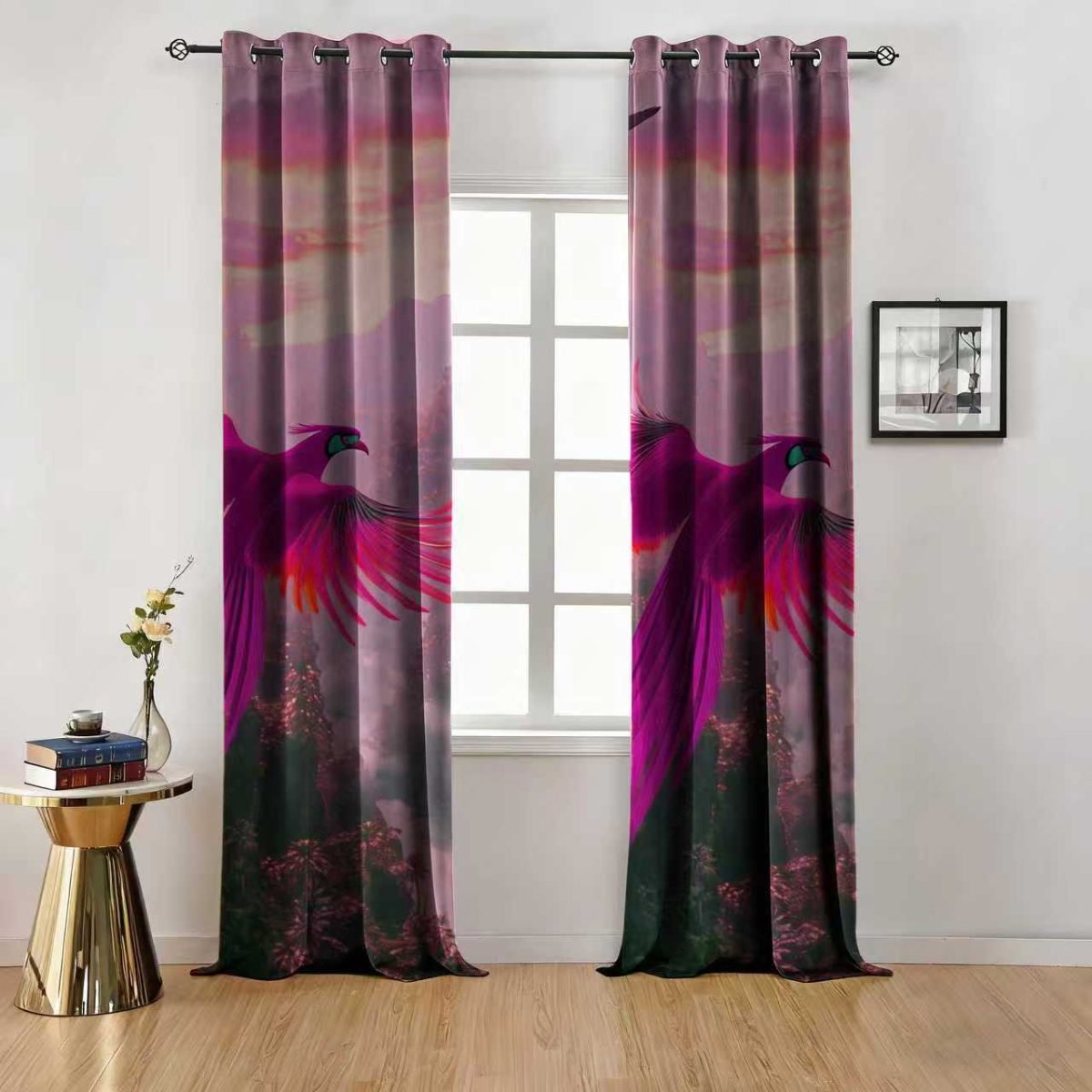 Bird of Paradise Custom Polyester Fiber Curtains - Curtains - view 4