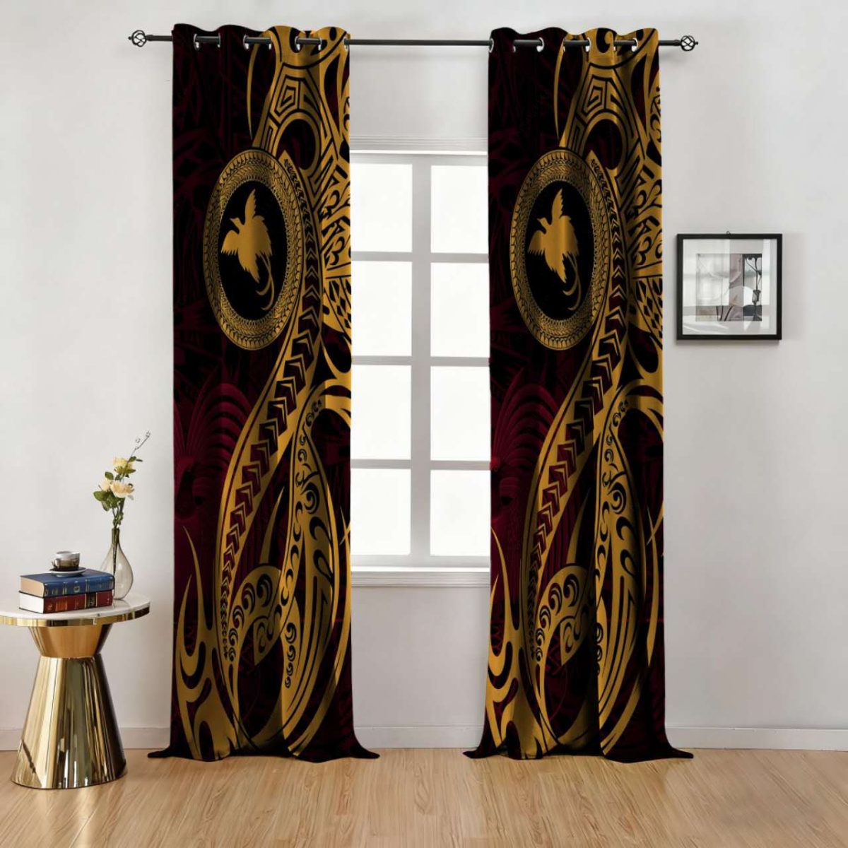 Custom Polyester Curtains in Bird of Paradise Style Papua New Guinea Custom Polyester Fiber Curtains - Curtains - view 2