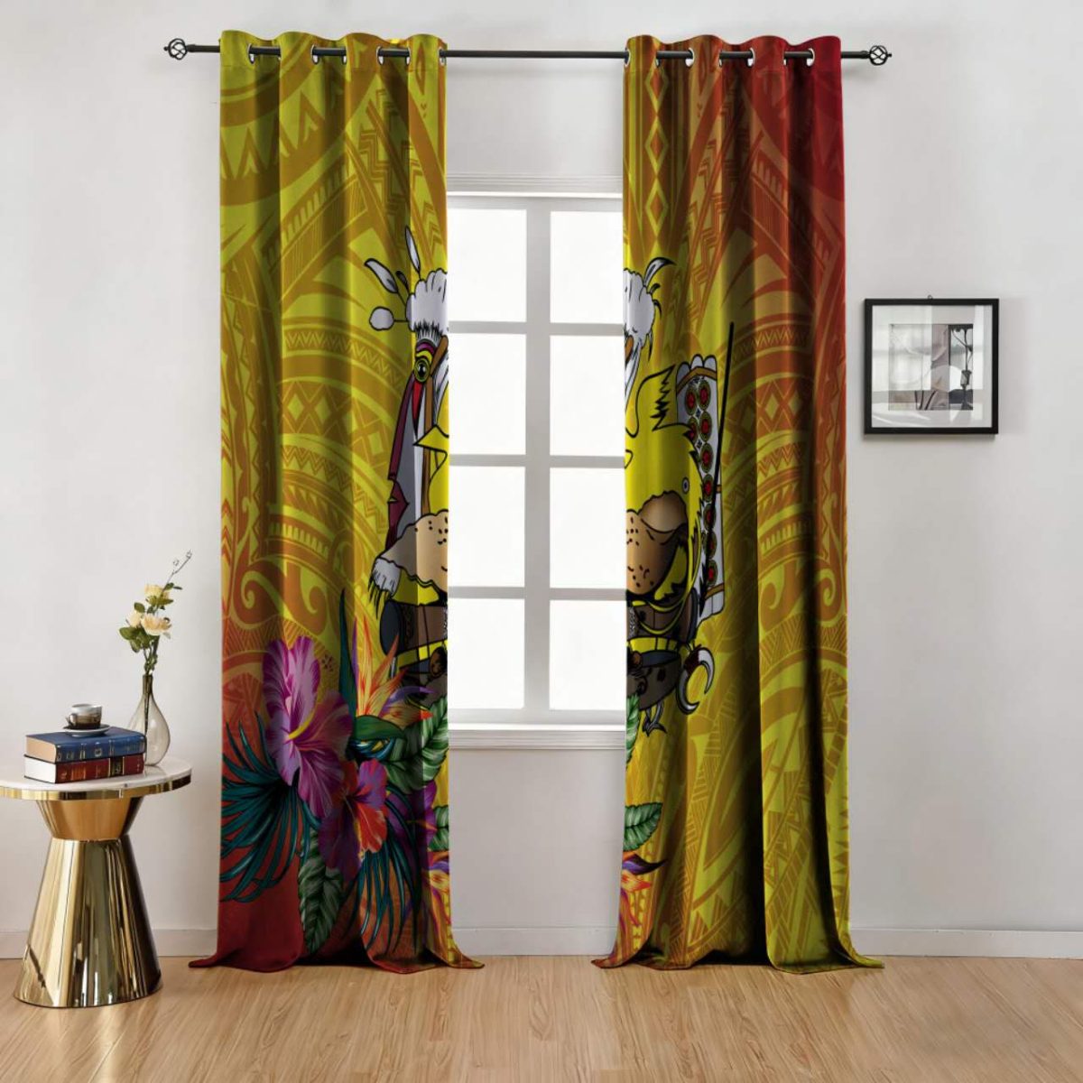 Polynesian Tribal Style Custom Polyester Curtain Custom Polyester Fiber Curtains - Curtains - view 2