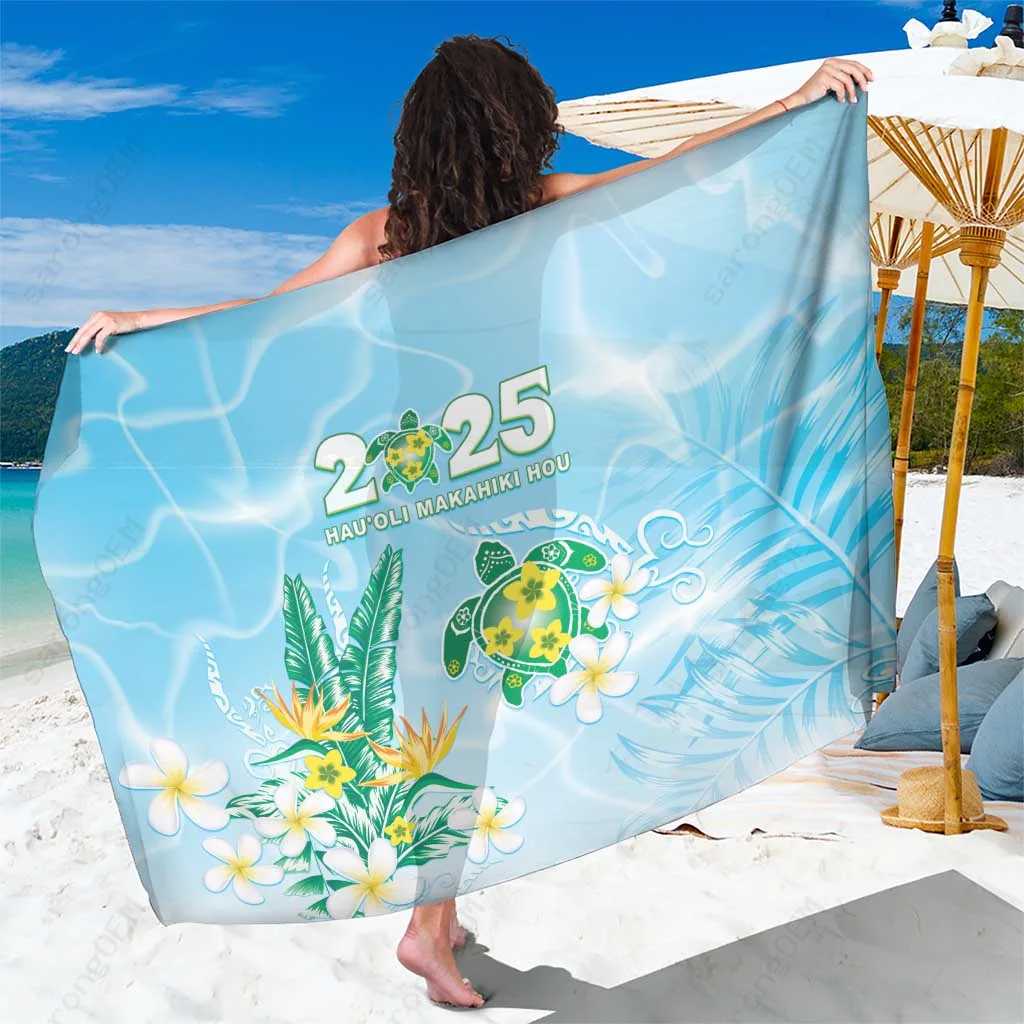 Tropical Flowers Honu Sea Turtle Print Sarong Hawaiian Beach Wrap Cover Up Wholesale Pareo