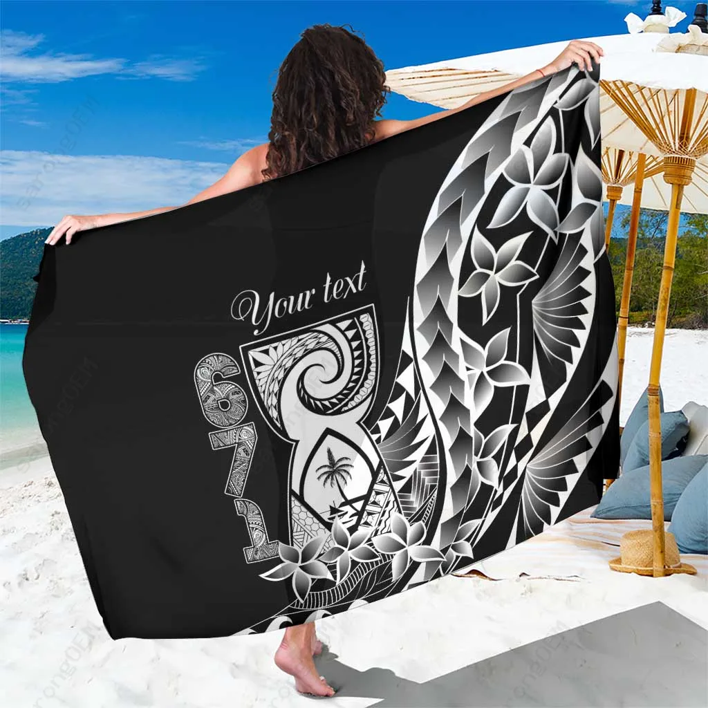 Cream White Tribal Mandala Palm Leaf Print Sarong Polynesian Style Beach Wrap Wholesale Pareo - main view