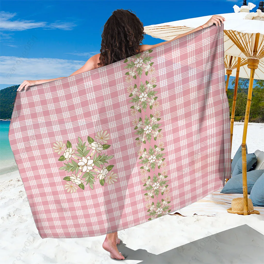 Hawaiian Maile Leaf Floral Print Sarong Beach Wrap Polynesian Island Cover Up Wholesale Pareo