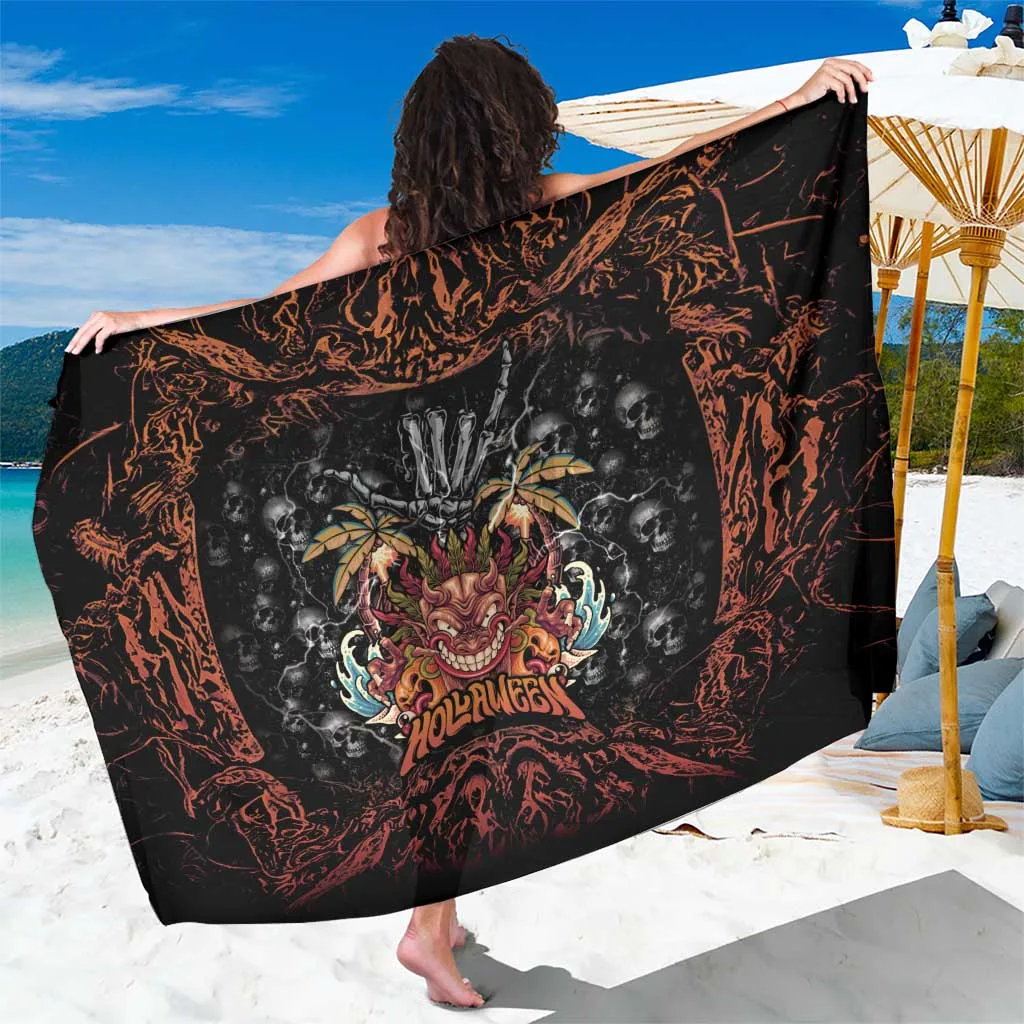 Aloha Halloween Sarong Horror Tiki Heavy Metal Style - main view