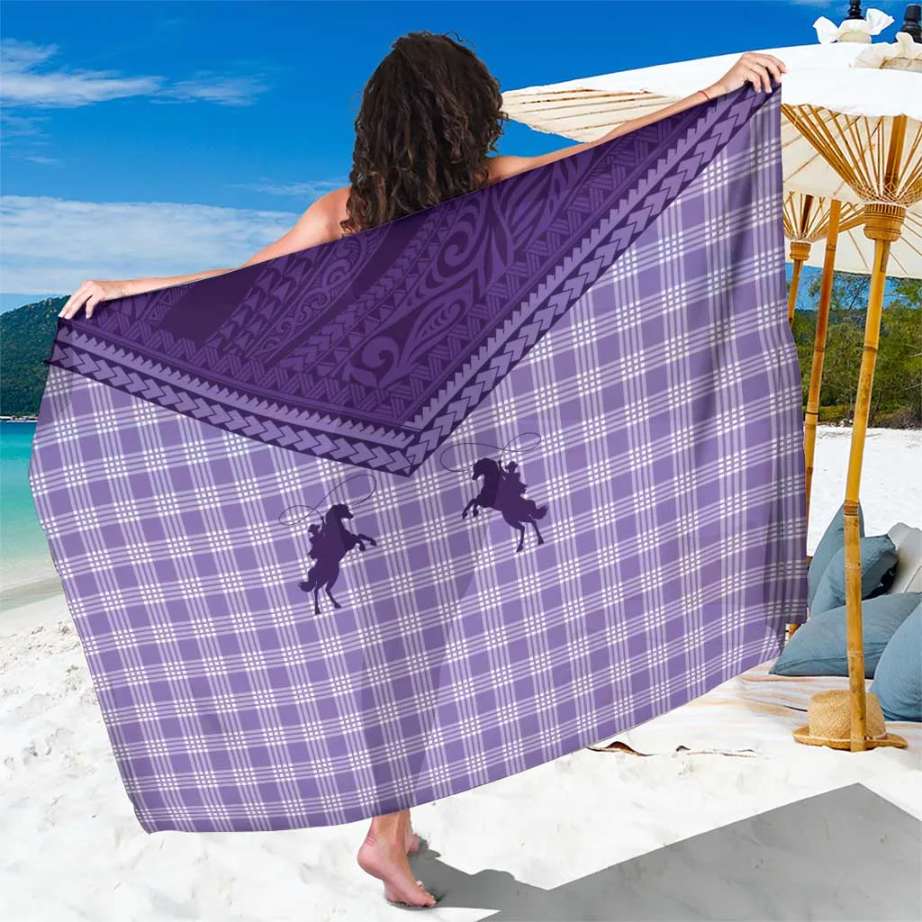 Aloha Hawaii Cowboys Paniolo Sarong Violet Palaka - main view