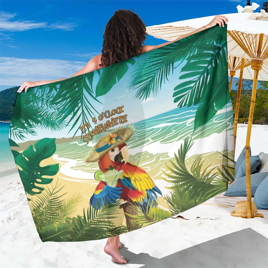 Colorful Hawaii Hibiscus Palm Print Sarong Tropical Beach Wrap Pareo Wholesale - main view