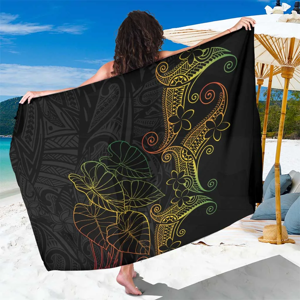 Multicolor Hawaiian Polynesian Hibiscus Turtle Palm Tribal Print Sarong Beach Wrap Pareo for Resort Hotel Wholesale - main view