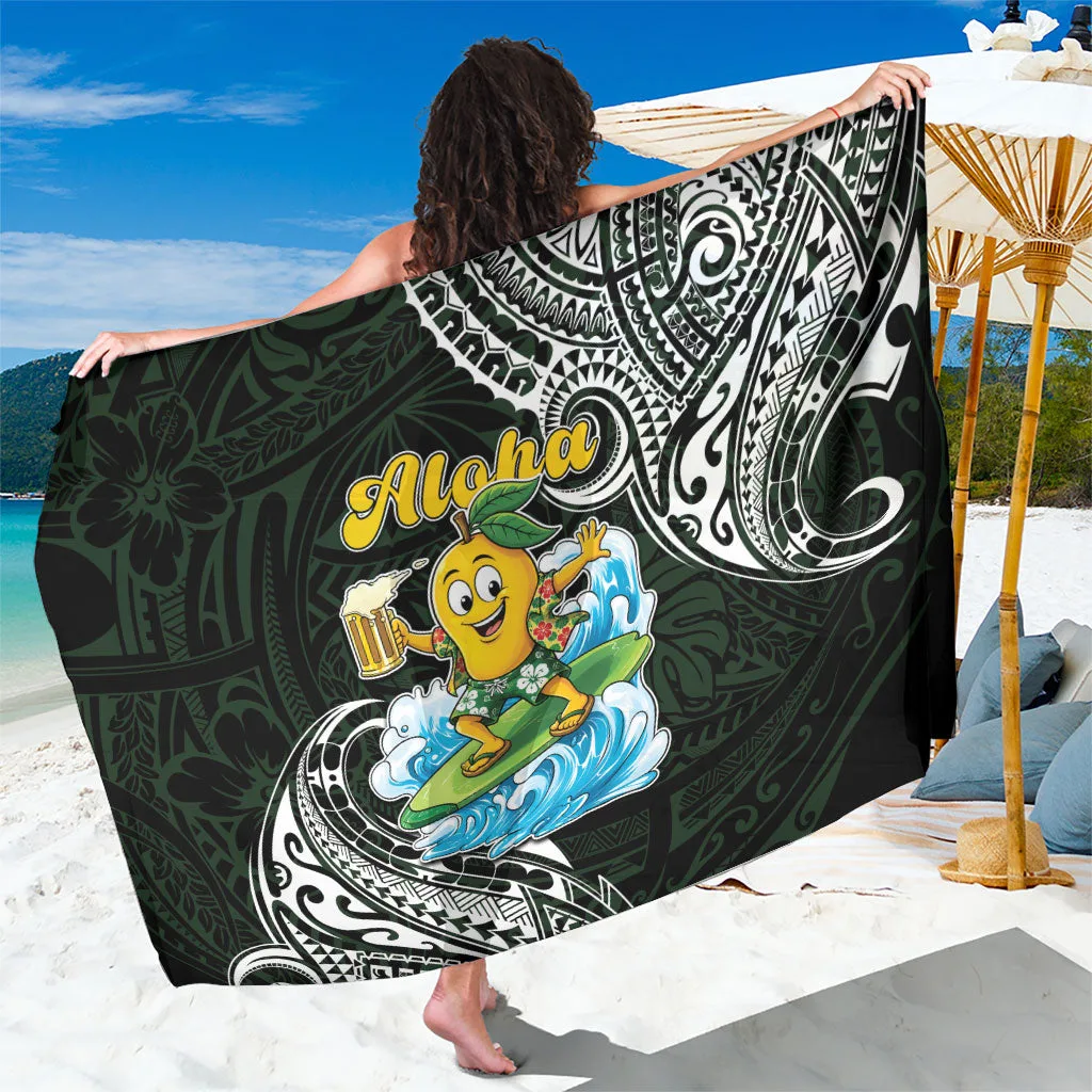 Multicolor Aloha Hawaii Mango Surfing Polynesian Tribal Print Sarong Beach Wrap Pareo for Resort Hotel Wholesale - main view