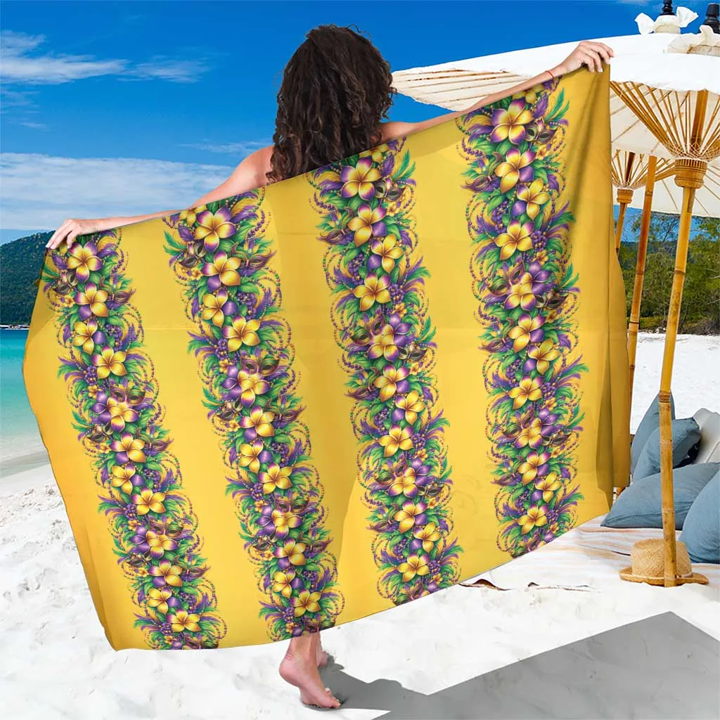 Gold Aloha Hawaii Mardi Gras Print Sarong Tropical Island Beach Wrap Pareo Wholesale - related