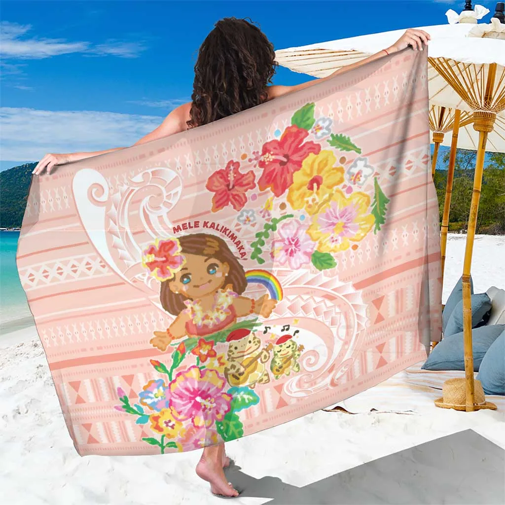 Pastel Gradient Hawaii Hibiscus Plumeria Palm Print Sarong Tropical Island Beach Wrap Pareo Wholesale - main view
