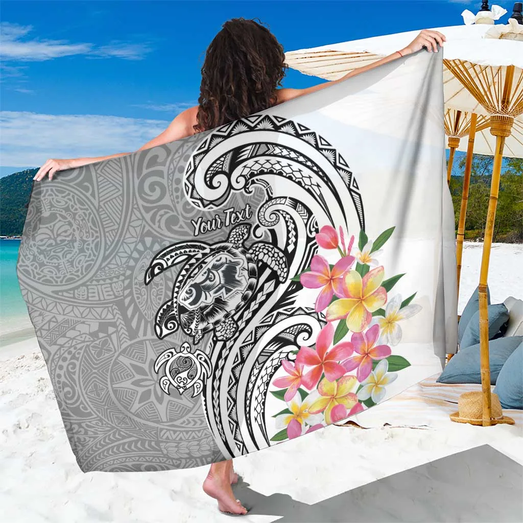 Aloha Kahoolawe Island Personalized Sarong Ashen Dreamy Turtle - main view