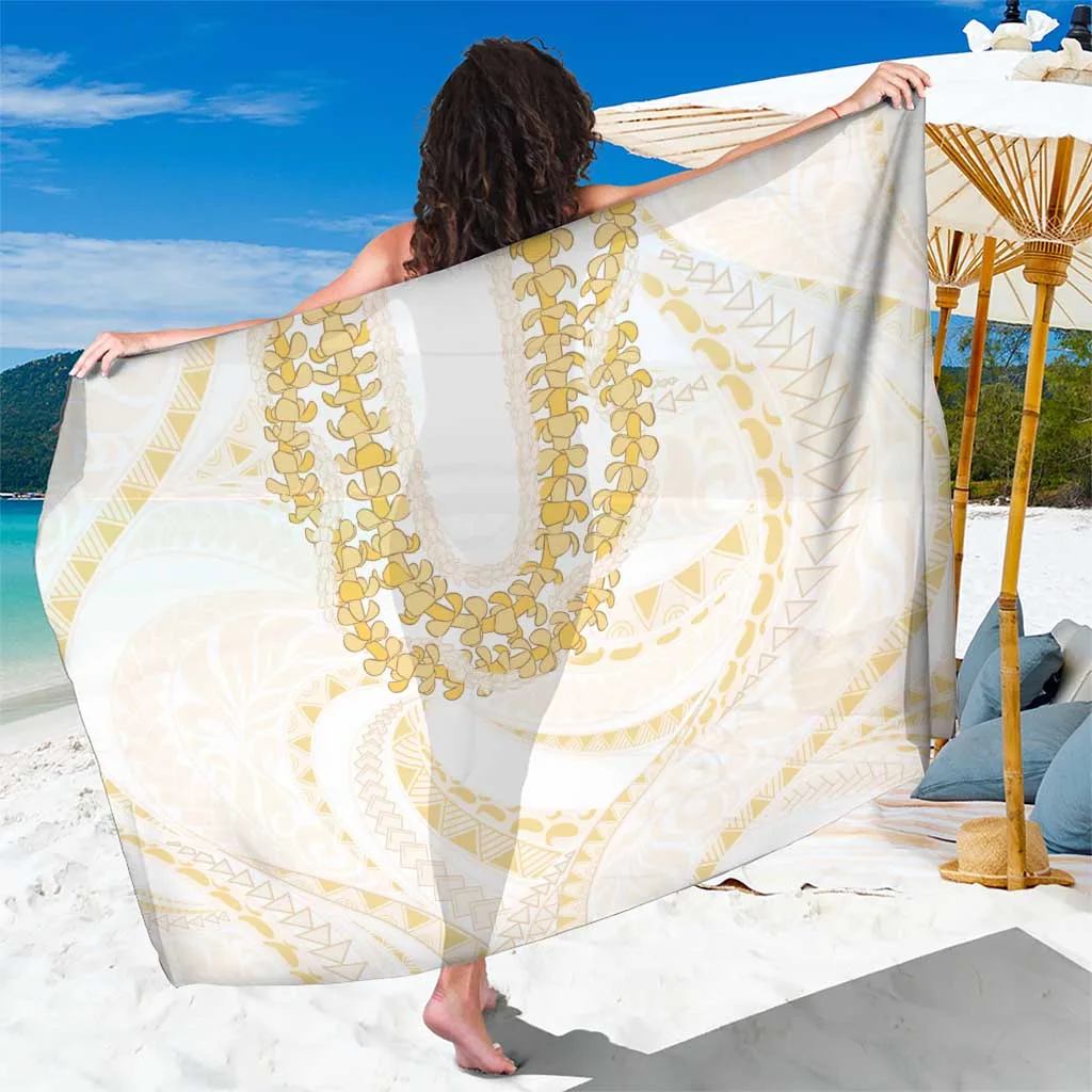 Aloha Lei Onaona Sarong Beige Hawaiian Tribal Pattern - main view