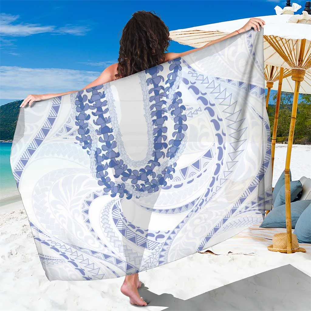 Navy Blue Hawaiian Tribal Pattern Print Sarong Polynesian Beach Wrap Pareo for Resort Hotel Wholesale - main view