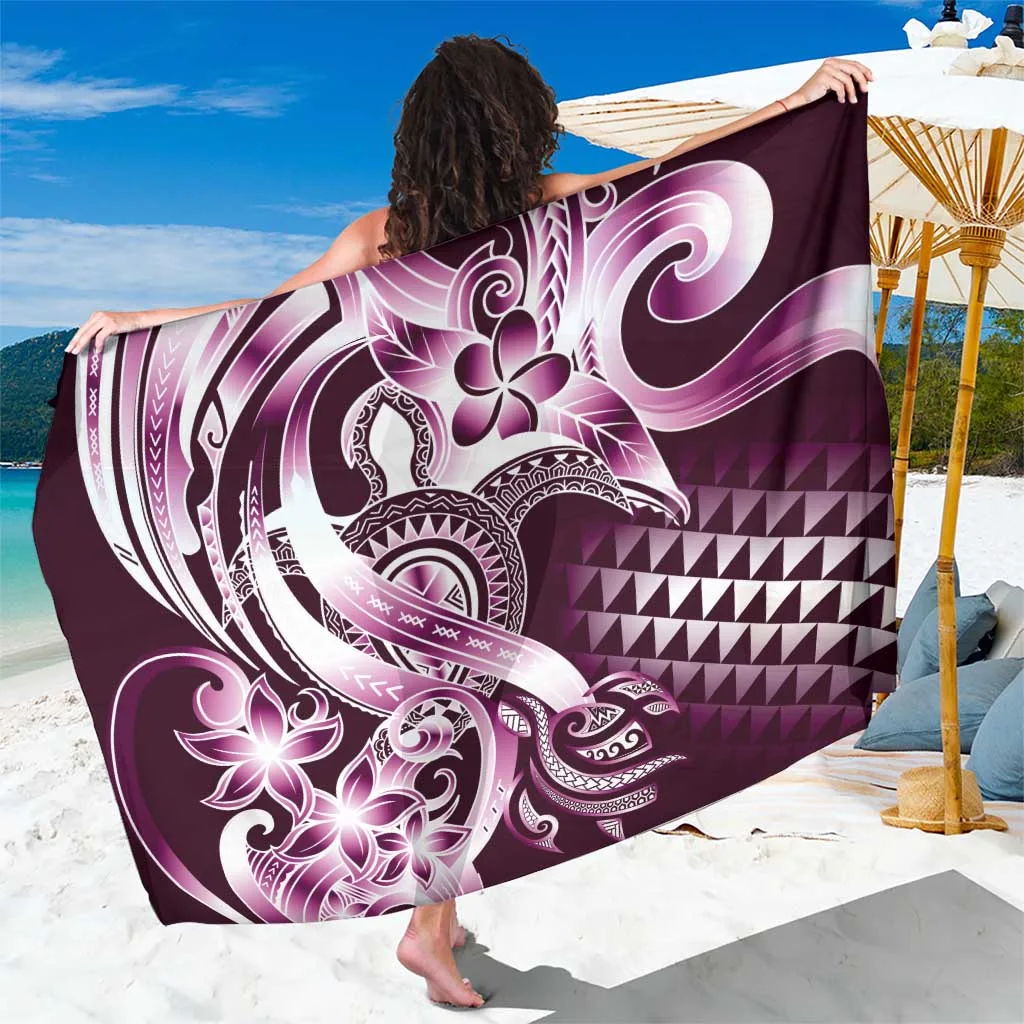 Pink Tribal Honu Turtle Mandala Print Sarong Polynesian Beach Wrap Resort Cover Up Wholesale Pareo - main view