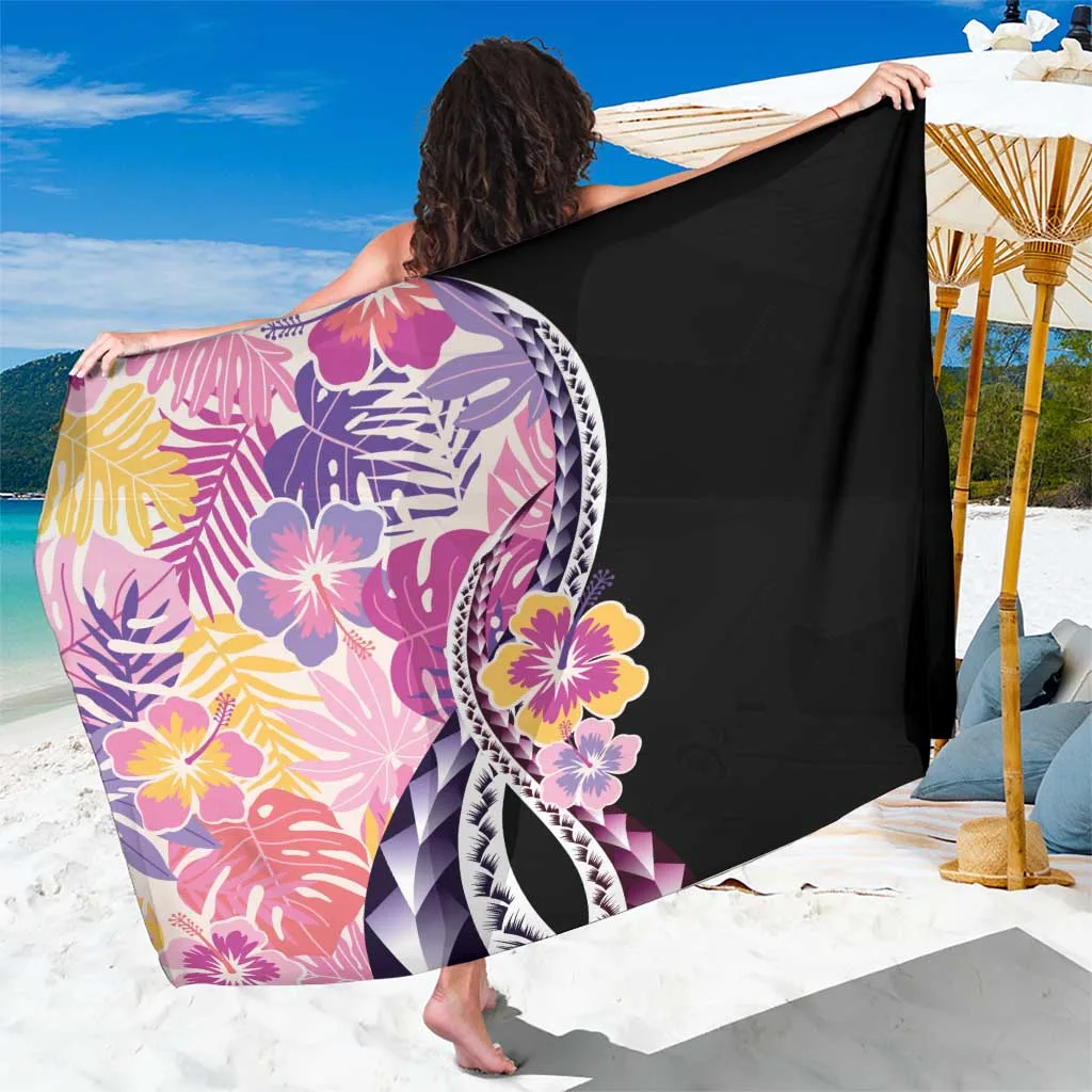 Aloha Vintage Hibiscus Lei Seamless Pattern Sarong - main view