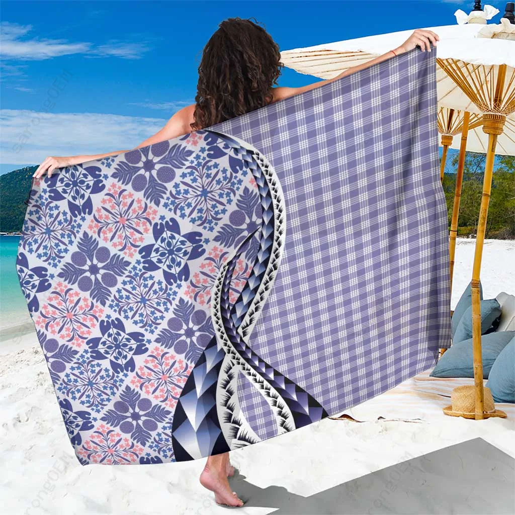 Aloha Vintage Floral Palm Print Sarong Hawaiian Beach Wrap Pareo Cover Up Wholesale - main view