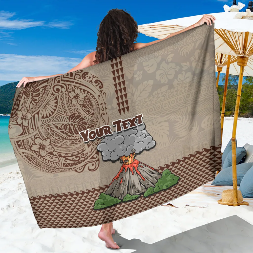 Black Hawaiian Kakau Tribal Turtle Hibiscus Mandala Print Sarong Beach Wrap Polynesian Resort Cover Up Wholesale Pareo - main view