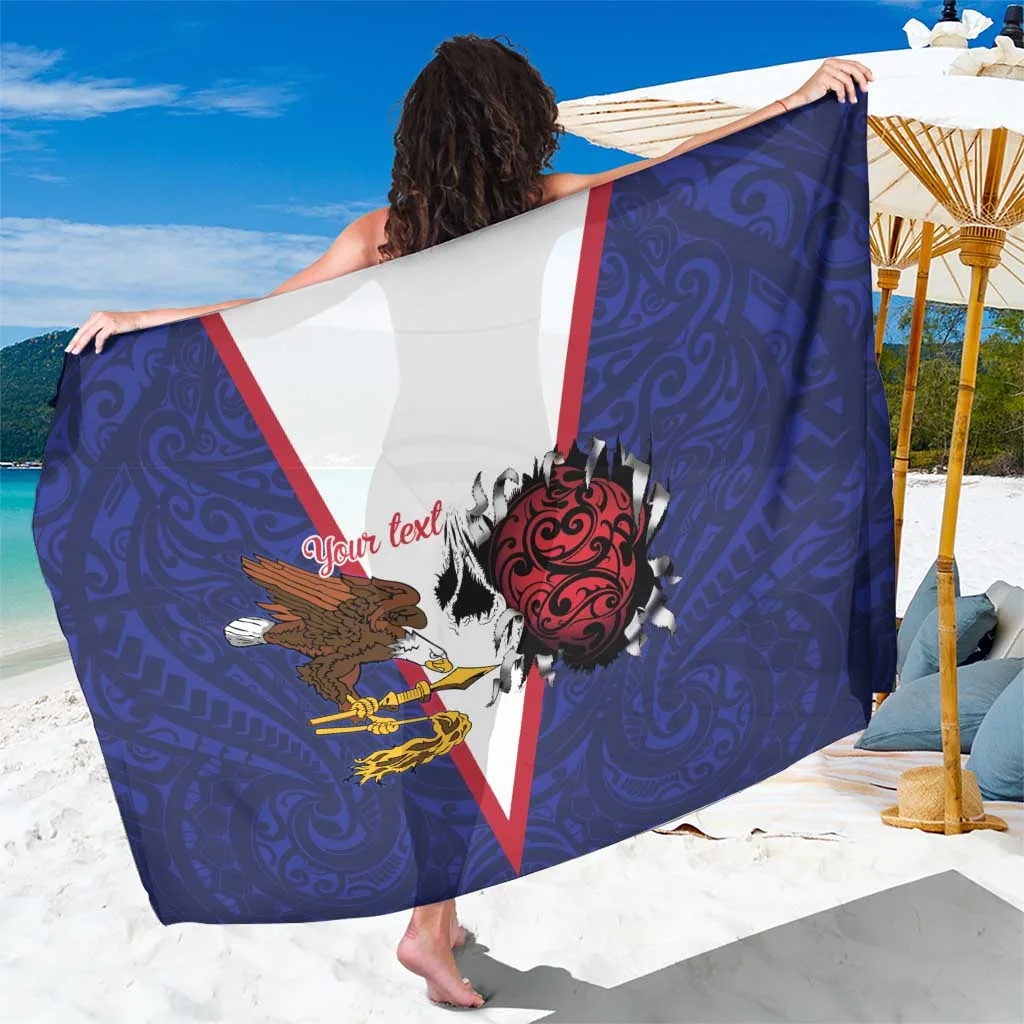 American Samoa Heart Tribal Personalized Sarong Polynesian Patterns - main view