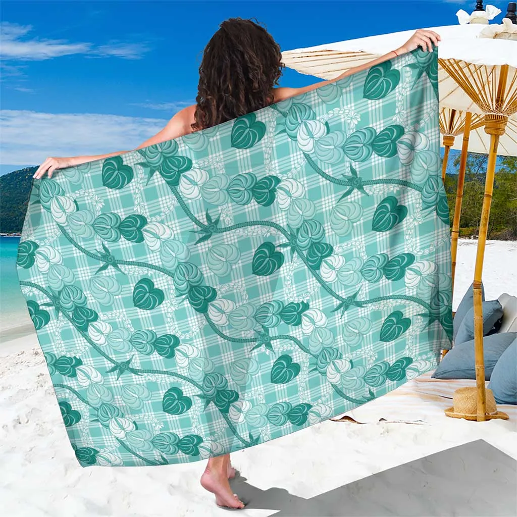 Anthurium Pikake Ti Leaf Palaka Sarong Turquoise Version - main view