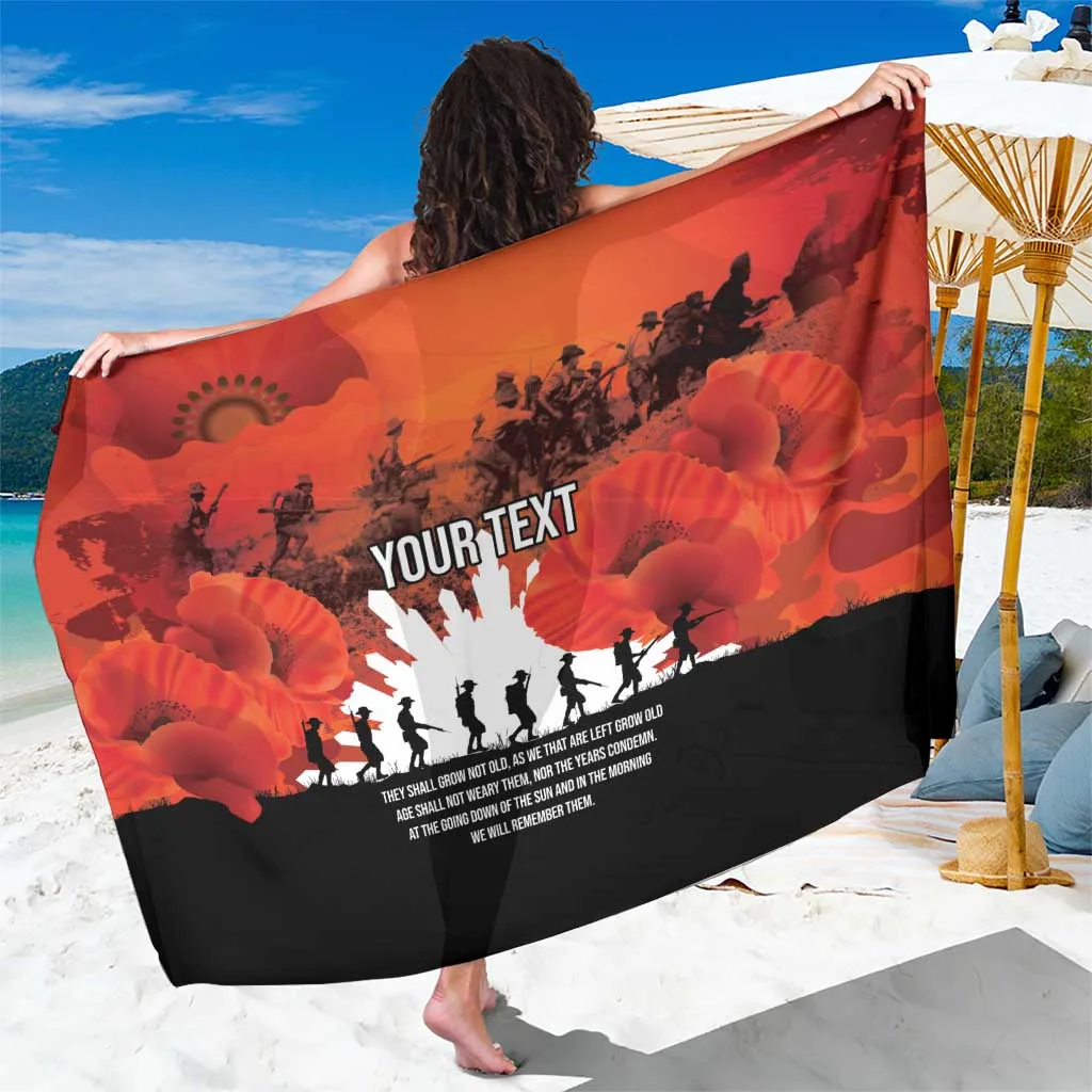 Anzac Day Gallipoli Personalised Sarong Red Poppy Flowers - main view