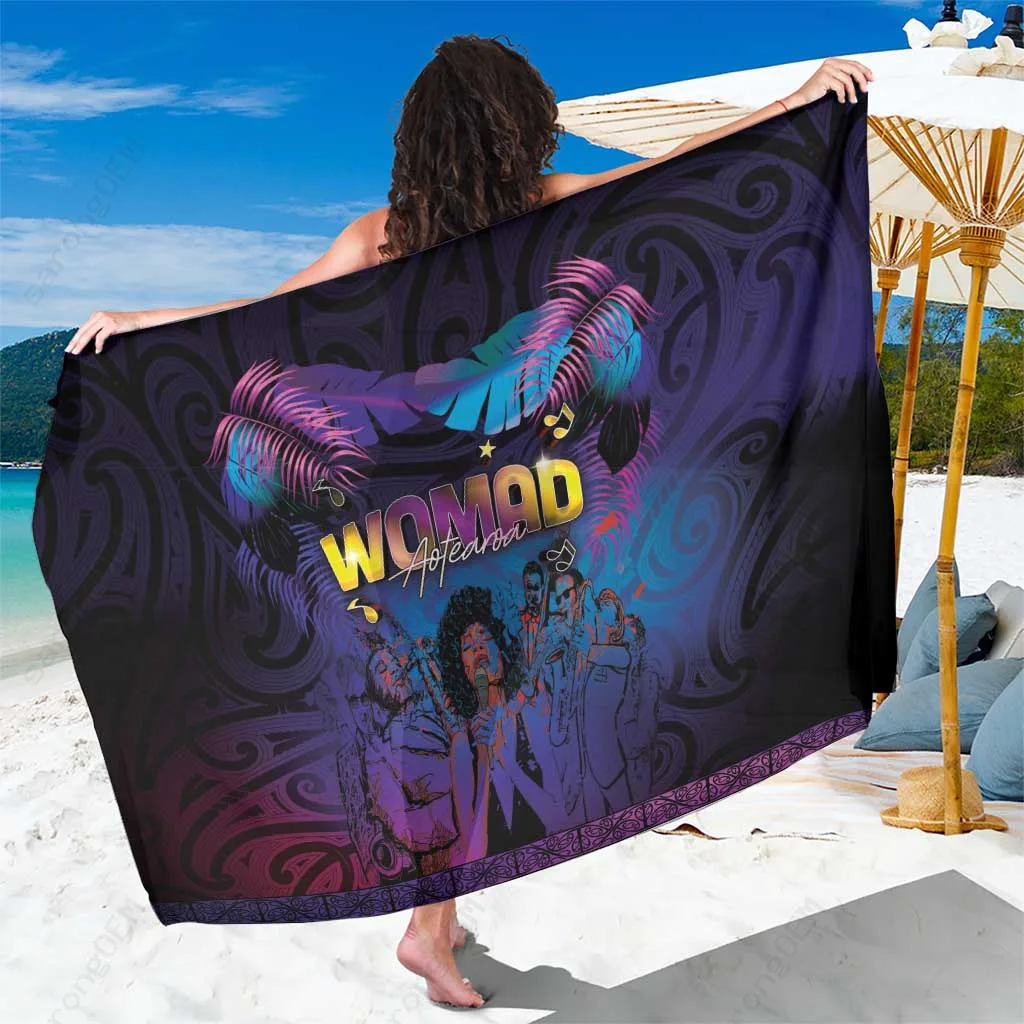 Maori Art Music Dance Rhythmic Vibes Sarong Beach Wrap Rayon Island Festival Cover Up Wholesale - main view