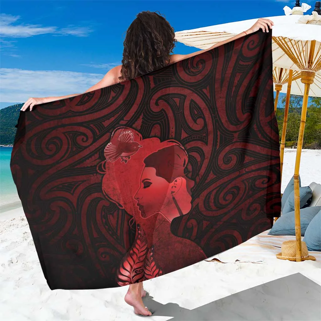 Black Gold Mandala Hibiscus Floral Print Sarong Polynesian Beach Wrap Wholesale Pareo - main view