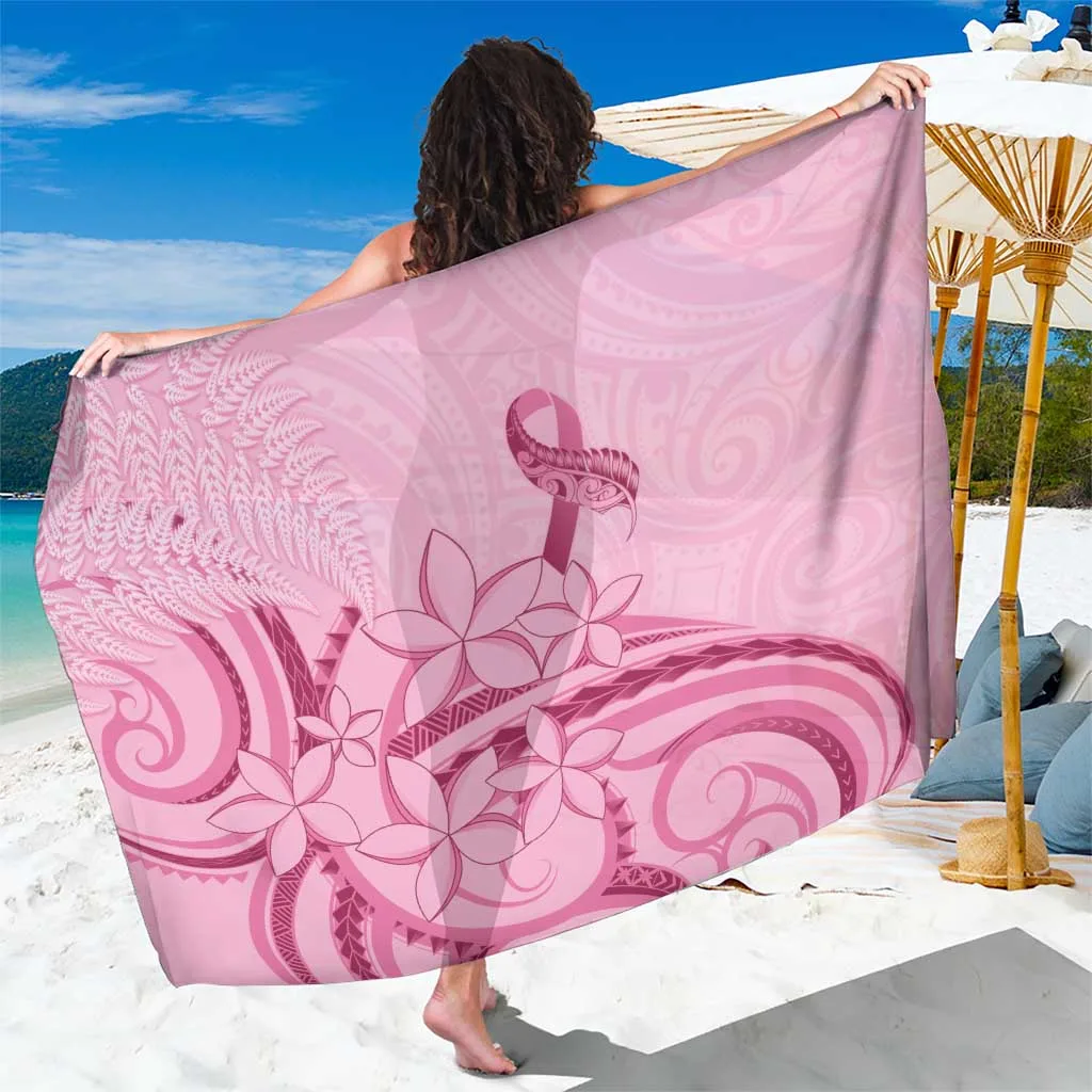 Pink Fern Ribbon Maori Tribal Print Sarong Viscose Rayon Beach Wrap Polynesian Resort Cover Up Wholesale Pareo - main view
