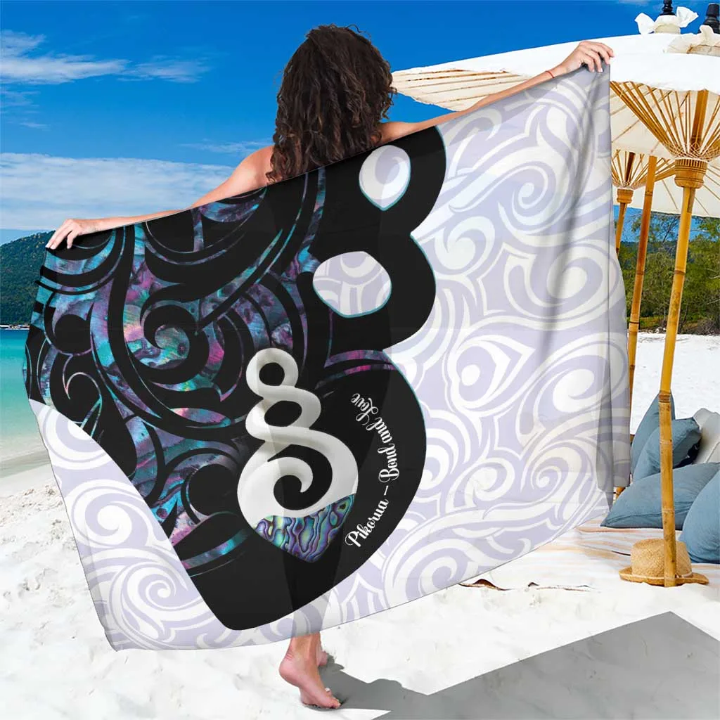 Black Gold Pikorua Twist Turtle Hibiscus Print Sarong Polynesian Beach Wrap Pareo Wholesale - main view