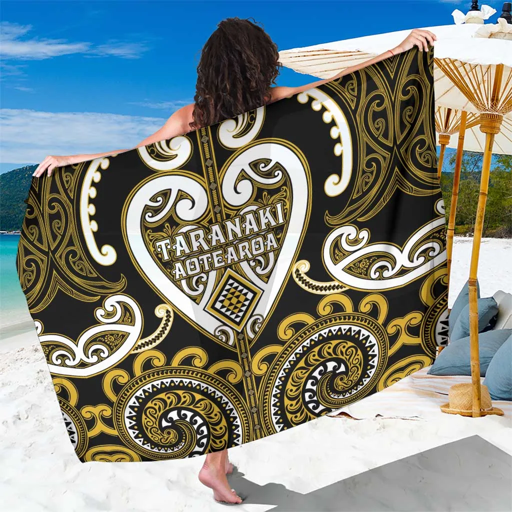 Black Maori Tribal Spiral Pattern Print Sarong Polynesian Style Beach Wrap for Resort Hotel Wholesale Pareo - main view