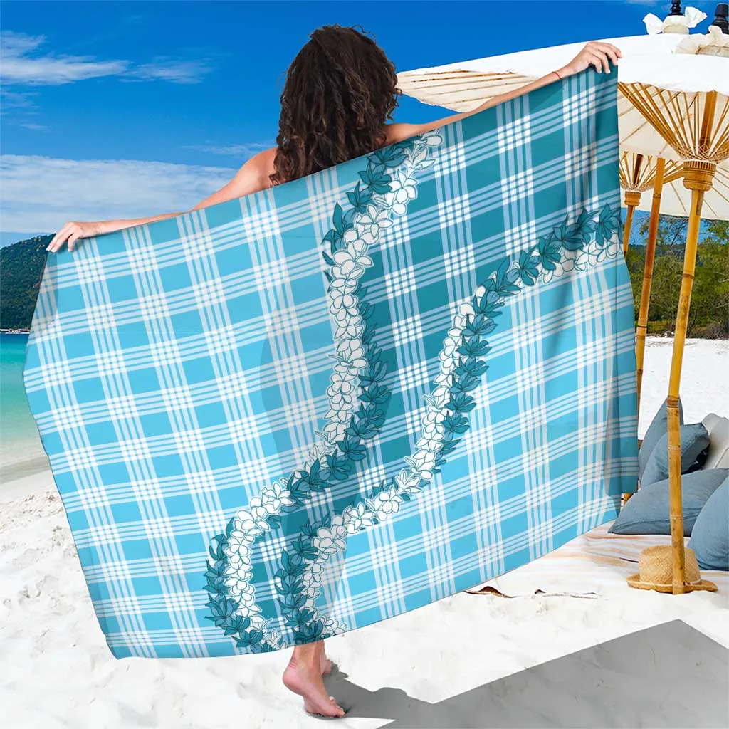 Blue Hawaii Palaka Honohono Lei Floral Print Sarong Tropical Beach Wrap Pareo Wholesale Custom OEM - main view