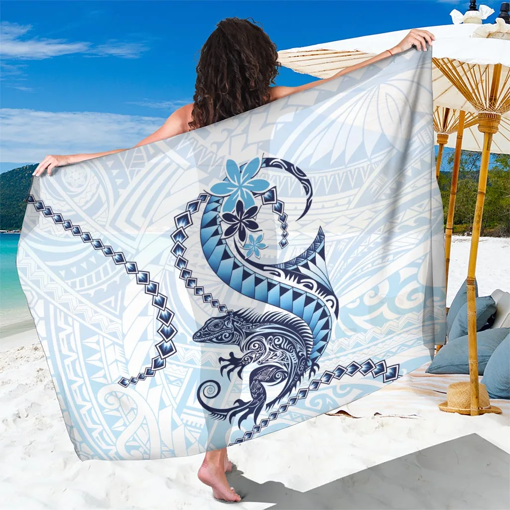 Blue Maori Tuatara Pattern Viscose Sarong Polynesian Beach Wrap Wholesale Pareo - main view