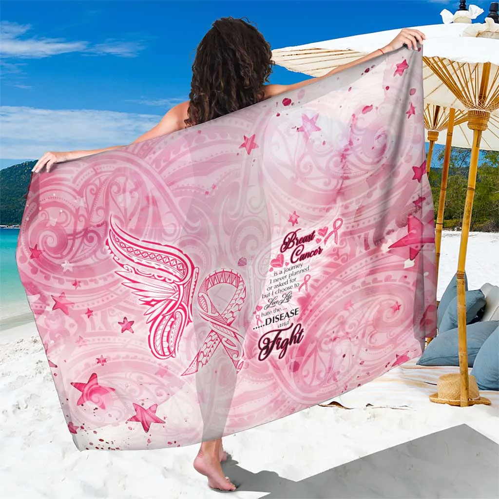 Pink Butterfly Watercolor Polynesia Print Sarong Beach Wrap for Resort Hotel Wholesale Pareo - main view