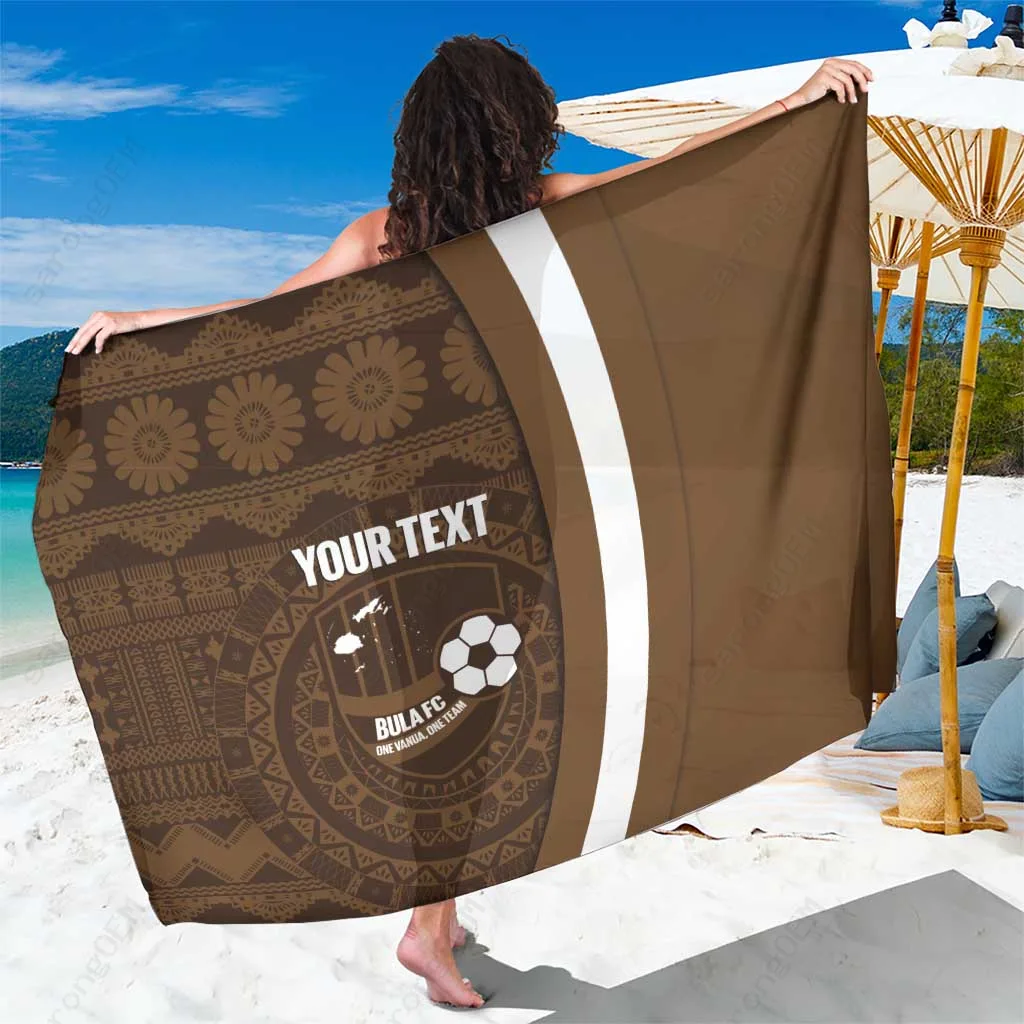 Cream White Fiji Tapa Football Tribal Pattern Print Sarong South Pacific Island Beach Wrap Wholesale Pareo - main view