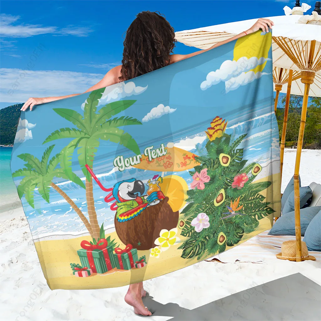 Colorful Parrot Hawaii Summer Christmas Tropical Print Sarong Beach Wrap Island Resort Pareo Wholesale