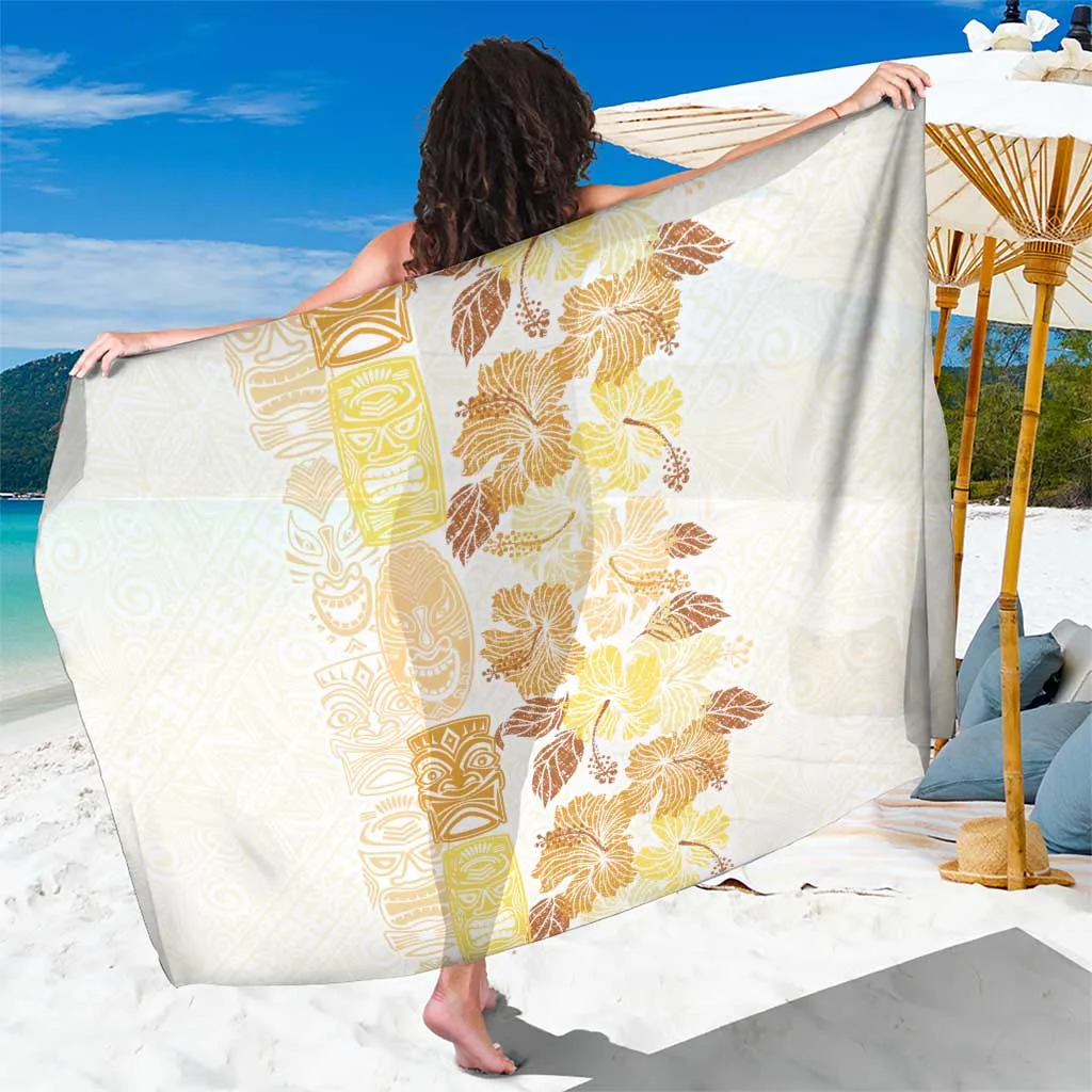 Christmas Red Yellow Green Hibiscus Tiki Tribal Print Sarong Hawaii Tropical Beach Wrap Pareo Wholesale - main view