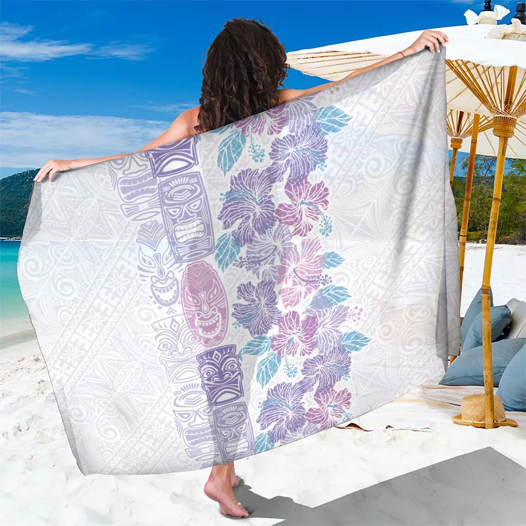 Christmas Red Green Hawaii Tiki Hibiscus Tribal Print Sarong Beach Wrap Tropical Island Resort Hotel Poolside Cover Up Wholesale Pareo - main view