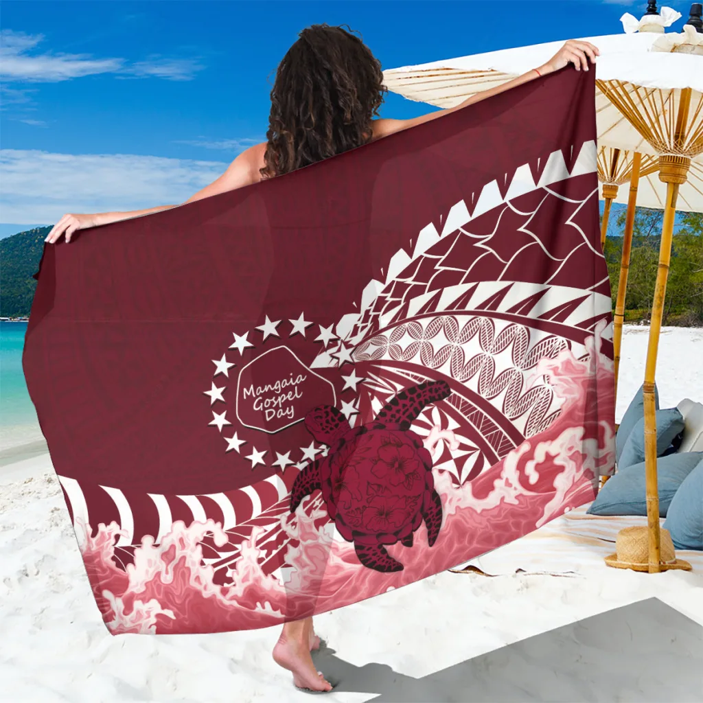 Navy Blue Polynesian Sea Turtle Tribal Print Sarong Beach Wrap Dress for Resort Vacation Wholesale Pareo - main view