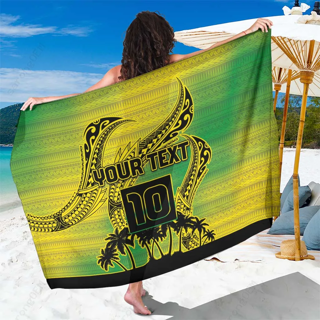 Navy Gold Turtle Hibiscus Mandala Print Sarong Polynesian Tropical Beach Wrap Wholesale Lavalava - main view