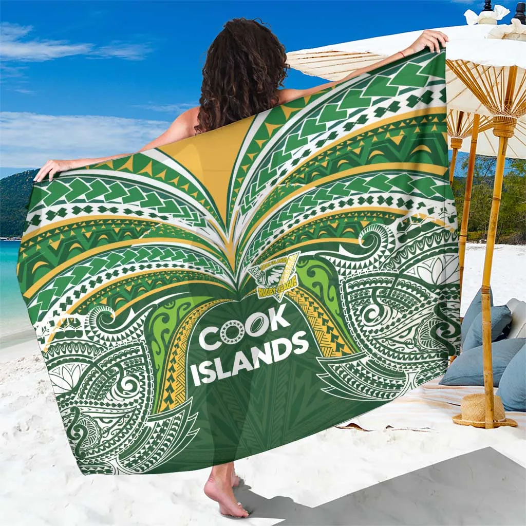 Dark Green Tribal Tatau Mandala Print Sarong Polynesian Cook Islands Rugby League Beach Wrap Pareo Wholesale Custom - main view